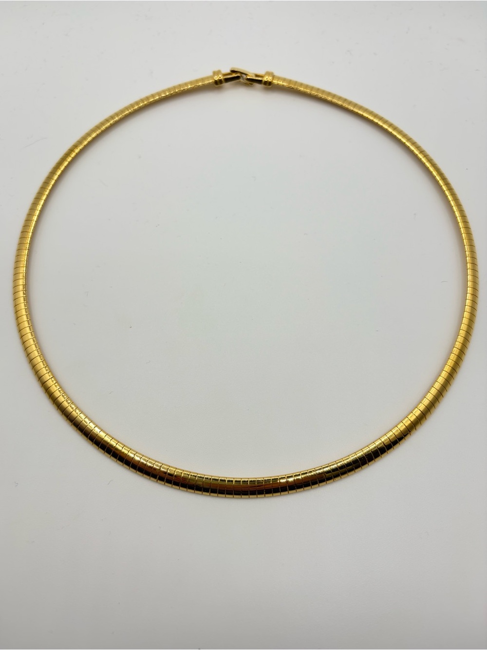 Vintage Gold Tone Omega Flat Chain Necklace